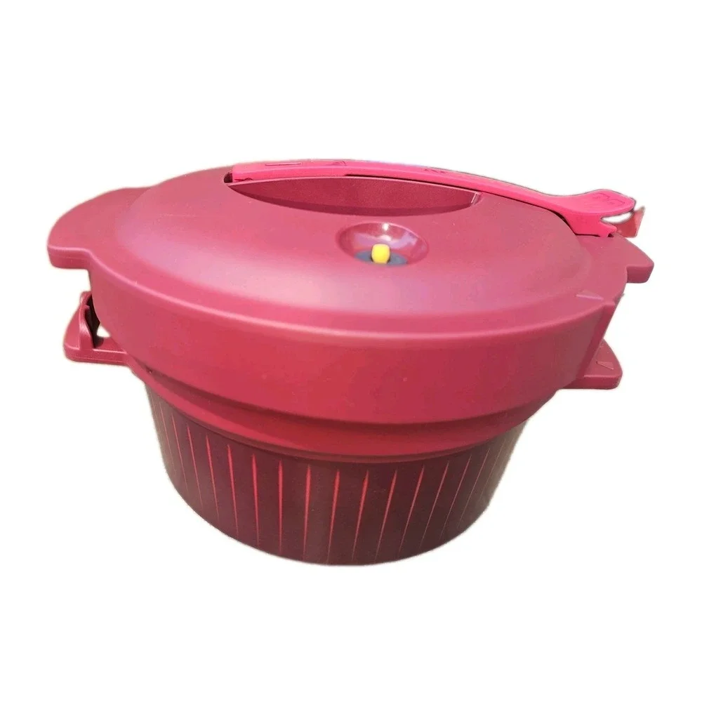 Tupperware Microwave 2-Quart Round Pressure Cooker Cranberry - RETAIL $149 NEW